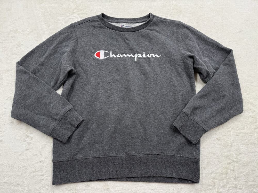 Champion Sweater Boys Size XL Gray Pullover Sweatshirt Casual Kids/Youth